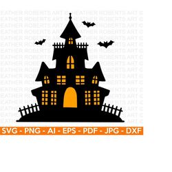 haunted house svg, cute halloween svg, ghost svg, haunted house clipart, bats svg, halloween vibes, cut files cricut, si