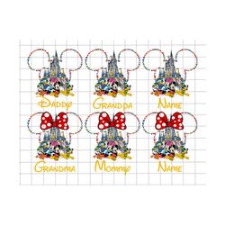 bundle custom name 2023 png, magical kingdom, family vacation, family trip, mouse castle, polka dot red bow, mouse and friends, vacay mode