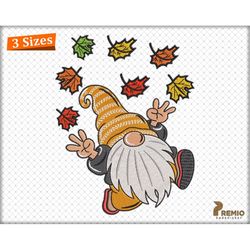 fall gnome embroidery designs, autumn fall gnome embroidery design, halloween gnome embroidery patterns, gnome halloween