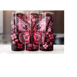 butterfly 20 oz tumbler wrap, butterfly tumbler wrap, vibrant wrap, straight template, tapered, sublimation graphics