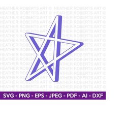 3D Star SVG, 3D Shape Svg, 3D Design, Star Clipart, Bright Stars, Twinkle Stars, Instant Download, Cricut Cut File, Silh