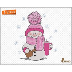 snowman embroidery designs, christmas boojee snowman bougie snowman stanley tumbler belt bag embroidery design, christma