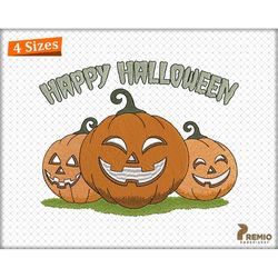 happy halloween embroidery design, pumpkins embroidery design, fall embroidery file, thanksgiving machine embroidery fil