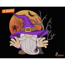 halloween gnome embroidery design, witch gnome embroidery designs, spooky ghost gnome embroidery design, pumpkin fall gn