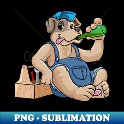 dog as mechanic with tool box and tool - high-resolution png sublimation file - transform your sublimation creations