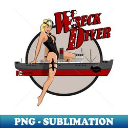 Wreck Diver Pinup - Artistic Sublimation Digital File - Spice Up Your Sublimation Projects