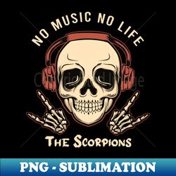 No music no life Skull - Unique Sublimation PNG Download - Fashionable and Fearless