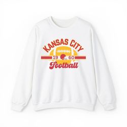 kansas city football retro sweatshirt, vintage chief football crewneck, men's & women's kc chief throwback sweatshirt, k