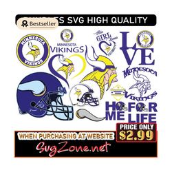 minnesota vikings bundle svg logo and n-f-l logo svg - instant download