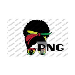 messy bun juneteenth png for sublimation, black woman, afro queen, black queen, black pride instant download png