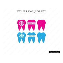 tooth svg, tooth monogram svg, dentist svg, dentist tooth svg, tooth clipart, dentist tooth cut svg files, cricut, silho