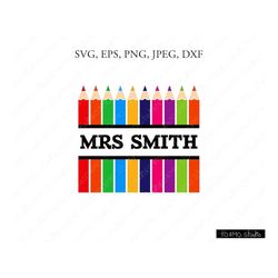 crayon svg, crayon monogram svg, pencil monogram svg, school svg, teacher svg,  crayon clipart, svg files, cricut, silho