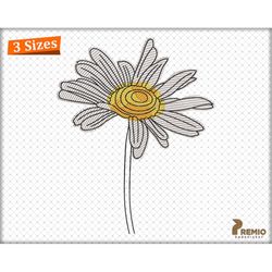 daisy embroidery design, daisy flower machine embroidery design, daisy embroidery pattern, embroidered daisy flower file