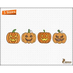 pumpkin embroidery design, four smiley pumpkin machine embroidery files, autumn embroidery, fall embroidery, fall pumpki