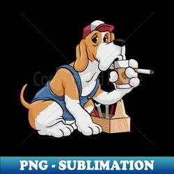 dog as mechanic with tool box and tool - unique sublimation png download - capture imagination with every detail