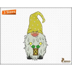 christmas gnome embroidery designs, holiday gnome embroidery file, winter gnome embroidery files, gnome machine embroide