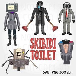 skibidi toilet clipart png, skibidi toilet svg, skibidi toilet vector, cut files for cricut