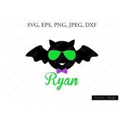 bat halloween svg,  bat svg, bat monogram svg, girl boy cute halloween svg, cute bat clipart, cricut, silhouette cut fil