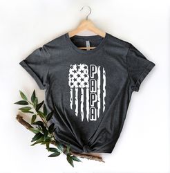 papa shirt png with us flag, trendy fathers day shirt png, papa birthday gift, tshirt png for fathers day, proud america