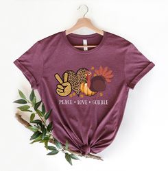 peace love gobble fall shirt png, happy fall yall, thankful grateful blessed shirt png, thanksgiving shirt png, cute leo