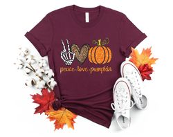 peace love pumpkin shirt png, horrible t-shirt png, halloween pumpkin outfit,  funny skeleton shirt png, halloween gift