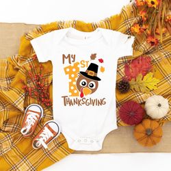 My First Thanksgiving Shirt Png, Babys First Thanksgiving Shirt Png, Turkey Shirt Png, Baby Turkey Shirt Png, Thanksgivi