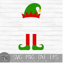 elf - instant digital download - svg, png, dxf, and eps files included! christmas, elf hat, elf feet