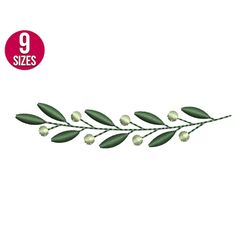 Olive branch, Leaf border, Machine embroidery design, Instant download