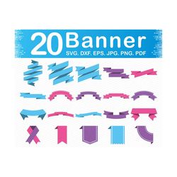 banner svg, silhouette svg banner template, ribbon svg files for cricut, scroll svg, dxf files for laser, clipart vector png files cut files