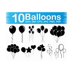 balloon svg, balloons svg, birthday balloon svg files for cricut, balloon clipart, balloon png files, balloons clip art, svg silhouette svg