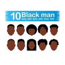 black man svg, black men svg, black male svg, afro svg, african american svg files for cricut, black man png files, svg silhouette svg