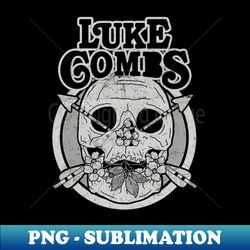 vintage skull luke combs - sublimation-ready png file - perfect for personalization