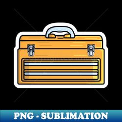 mechanic repairing tool box sticker vector illustration mechanic and plumber working tool equipment icon concept portable blue metal tool box sticker vector design with shadow - modern sublimation png file - bold & eye-catching