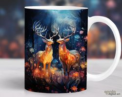 floral deer mug, deer hunting mug  hunters