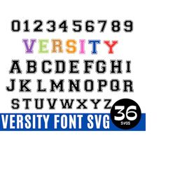 varsity font svg, baseball font svg, block font svg, sports font svg, college font svg, university font svg, distressed varsity letters