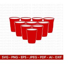 beer pong cups svg, beer pong svg, beer svg, beer pong cliparts svg, drinking svg, red cups svg, cut files for cricut