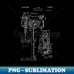 drill press patent white - instant png sublimation download - create with confidence