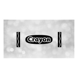 word clipart: black coloring crayon graphic with word 'crayon' and squiggle end stripes - change color yourself- digital