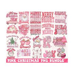 retro christmas png bundle, pink christmas png, pink christmas png bundle, christmas shirt design, christmas bundle ,pink santa png,