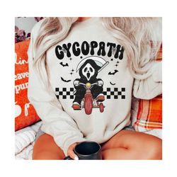 cycopath png-halloween sublimation digital design download-bicycle png, ghost png, spooky season png, vintage png, trendy halloween png