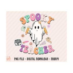 spooky teacher png, back to school png, retro halloween png, halloween png, spooky vibes, teacher sublimation design, fall sublimation png