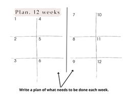 12 week, plan, planner, printable, list, page, a4/a5,download, pdf