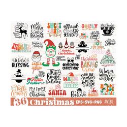 36 boho christmas svg png bundle, retro christmas svg, merry christmas svg, holiday svg, christmas shirt svg, winter svg