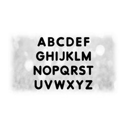 word clipart: black solid tubular alphabet letter templates grouped on one single sheet - digital download svg - not ins