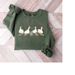 ducks santa hat, santa ducks merry christmas sweatshirt, duck lover xmas shirt, funny duck christmas, holiday apparel, d