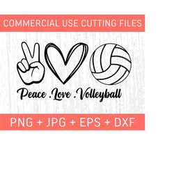 peace love volleyball svg, volleyball svg, volleyball cheerleader fan, sport shirt svg, volleyball png, cut file for cricut, volleyball team