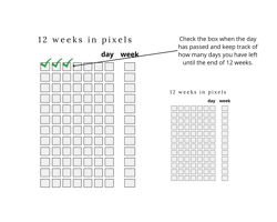 12 weeks in pixels, pixels, planner 12 week.printable, list, page, a4/a5,download, pdf, templates