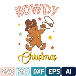 howdy christmas gingerbread svg, howdy christmas svg, western retro svg, cute christmas svg, digital download