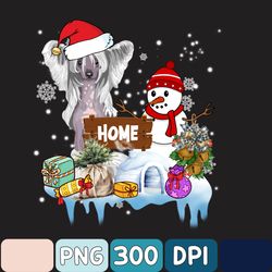 chinese crested dog christmas snowman png, christmas dog png, dog lover png, christmas png, funny christmas png