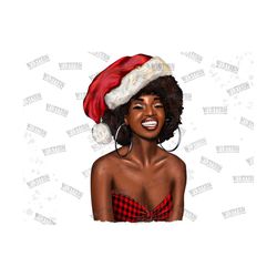 christmas santa black woman png sublimation design,merry christmas png,black woman clipart,christmas afro png,afro woman